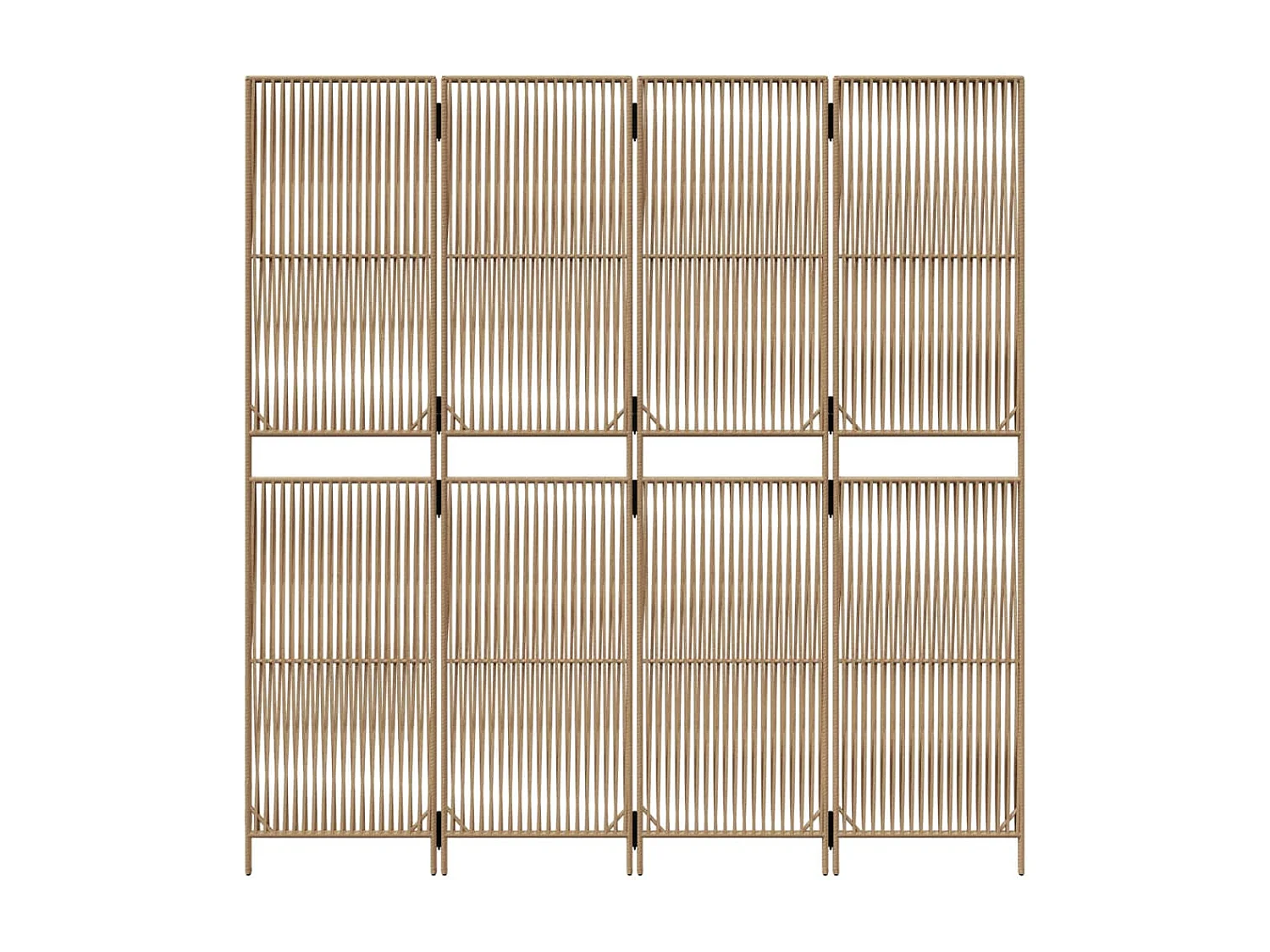 Tabique de resina tejida beige de 4 paneles