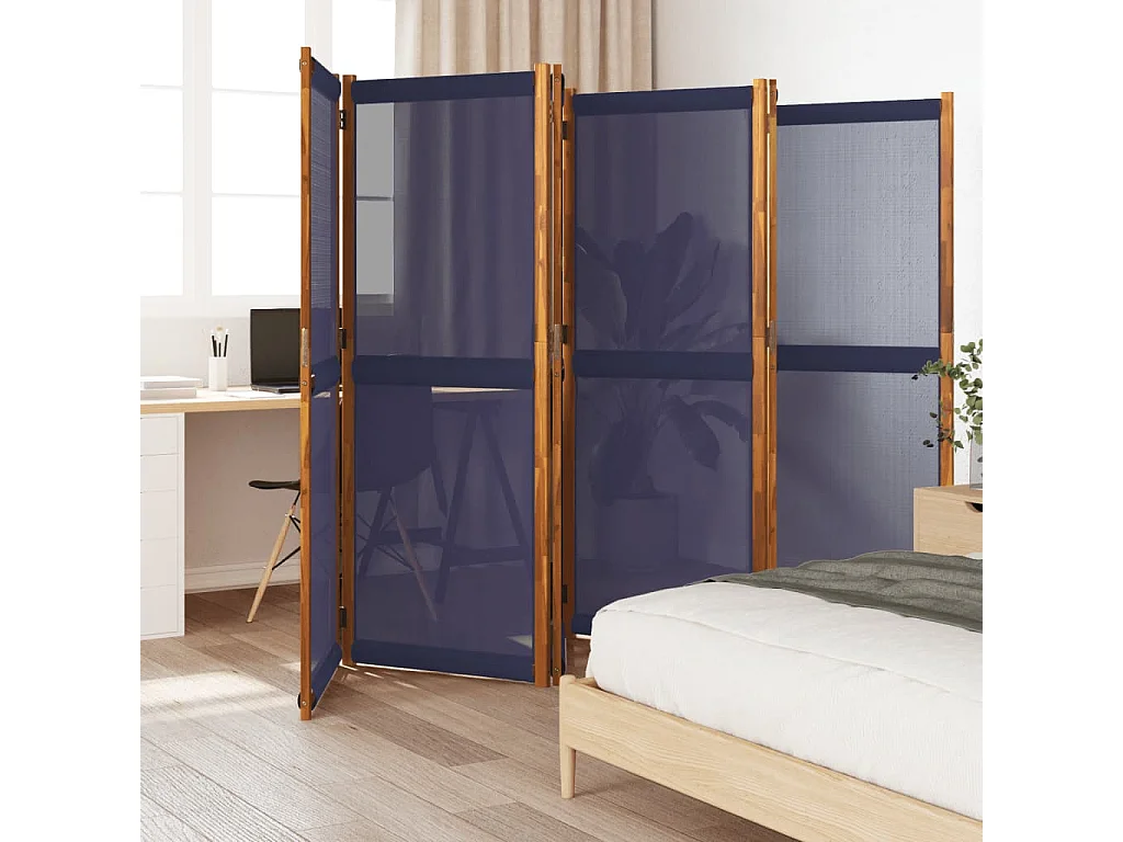 Cloison de séparation 6 panneaux bleu foncé 420x180 cm