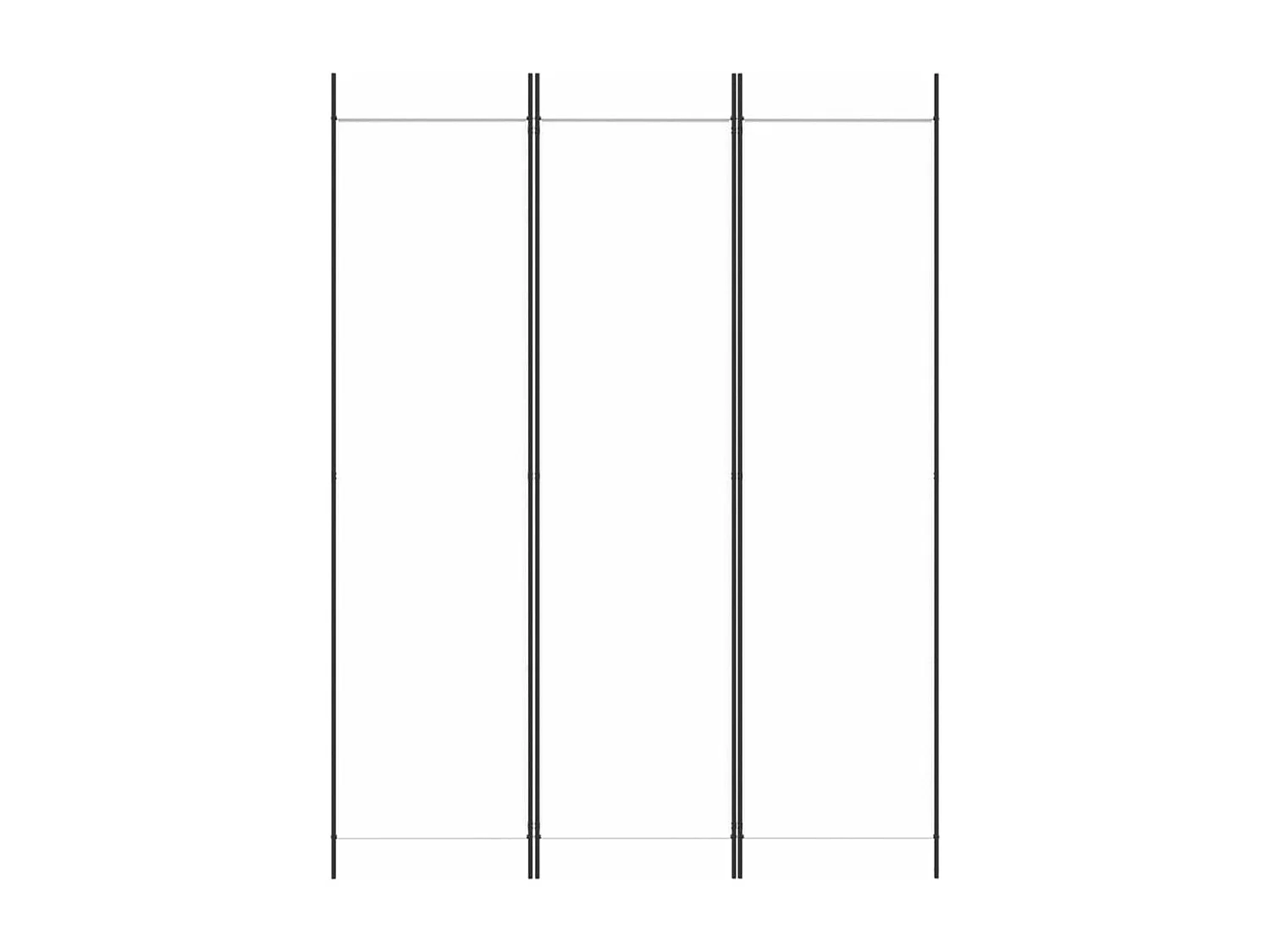 Cloison de séparation 3 panneaux Blanc 150x200 cm Tissu