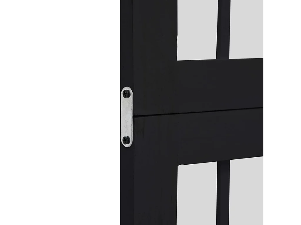 Parete divisoria nera a 5 pannelli in legno massello di paulownia