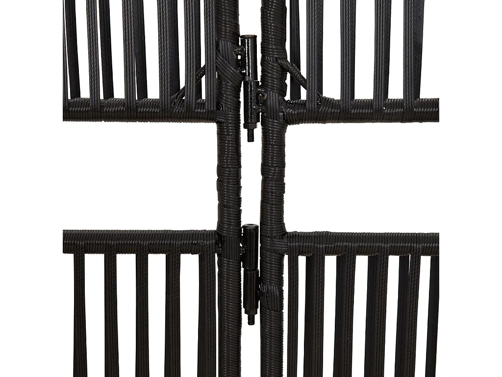 Cloison de séparation 5 panneaux noir résine tressée