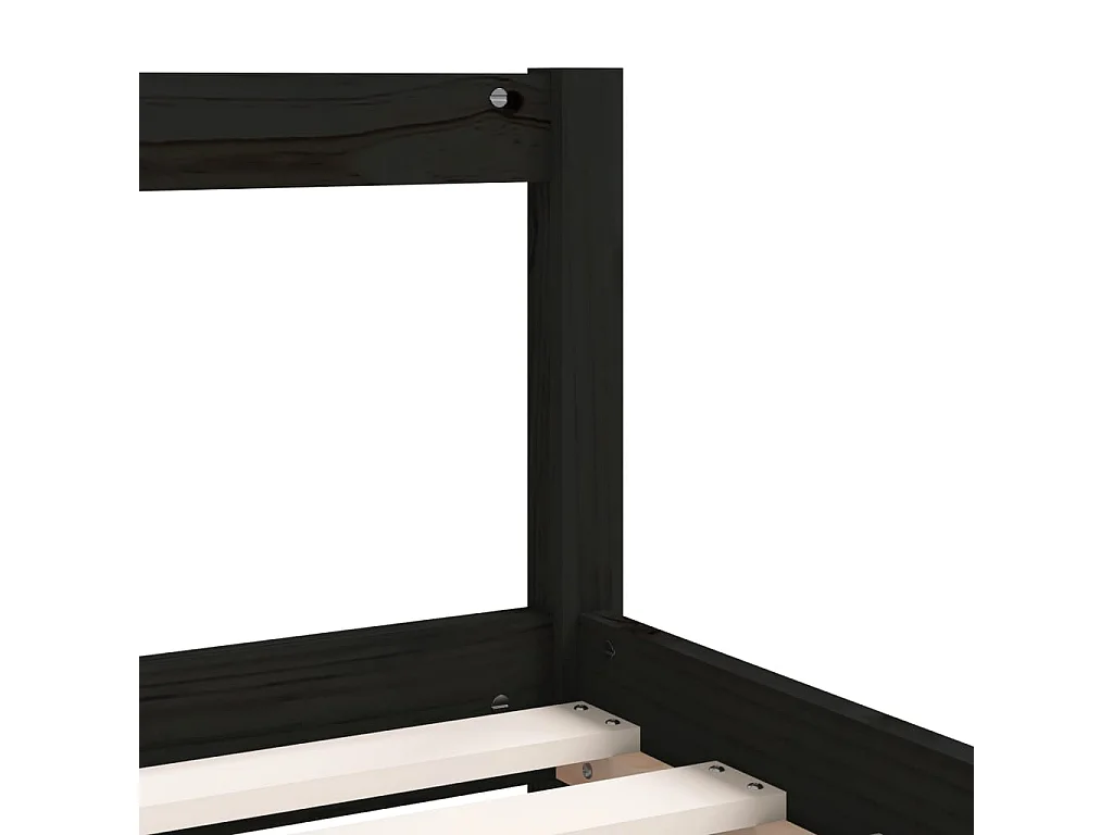 Cadre de lit pour enfant tiroirs noir 80x160 cm bois pin massif