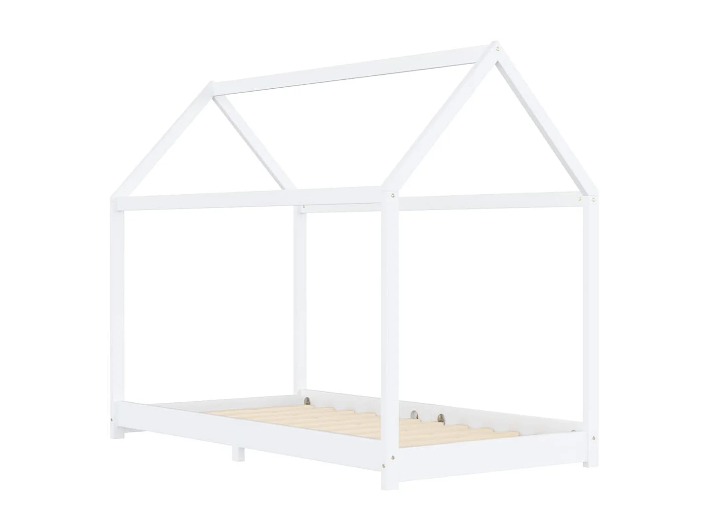 Struttura letto per bambini Bianco Legno massello di pino 90 x 200 cm