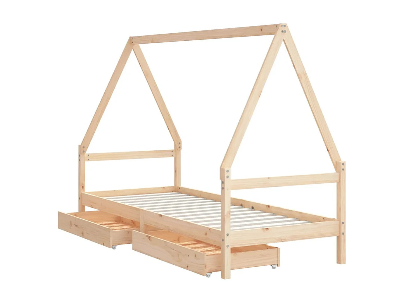Estructura de cama infantil con cajones 90x200 cm madera maciza de pino