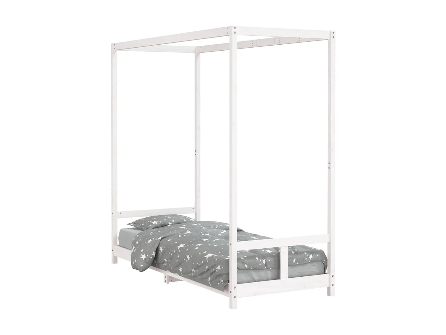 Cadre de lit pour enfants blanc 80x200 cm bois de pin massif