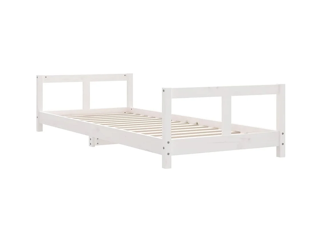Wit kinderbedframe 80x200 cm massief grenenhout