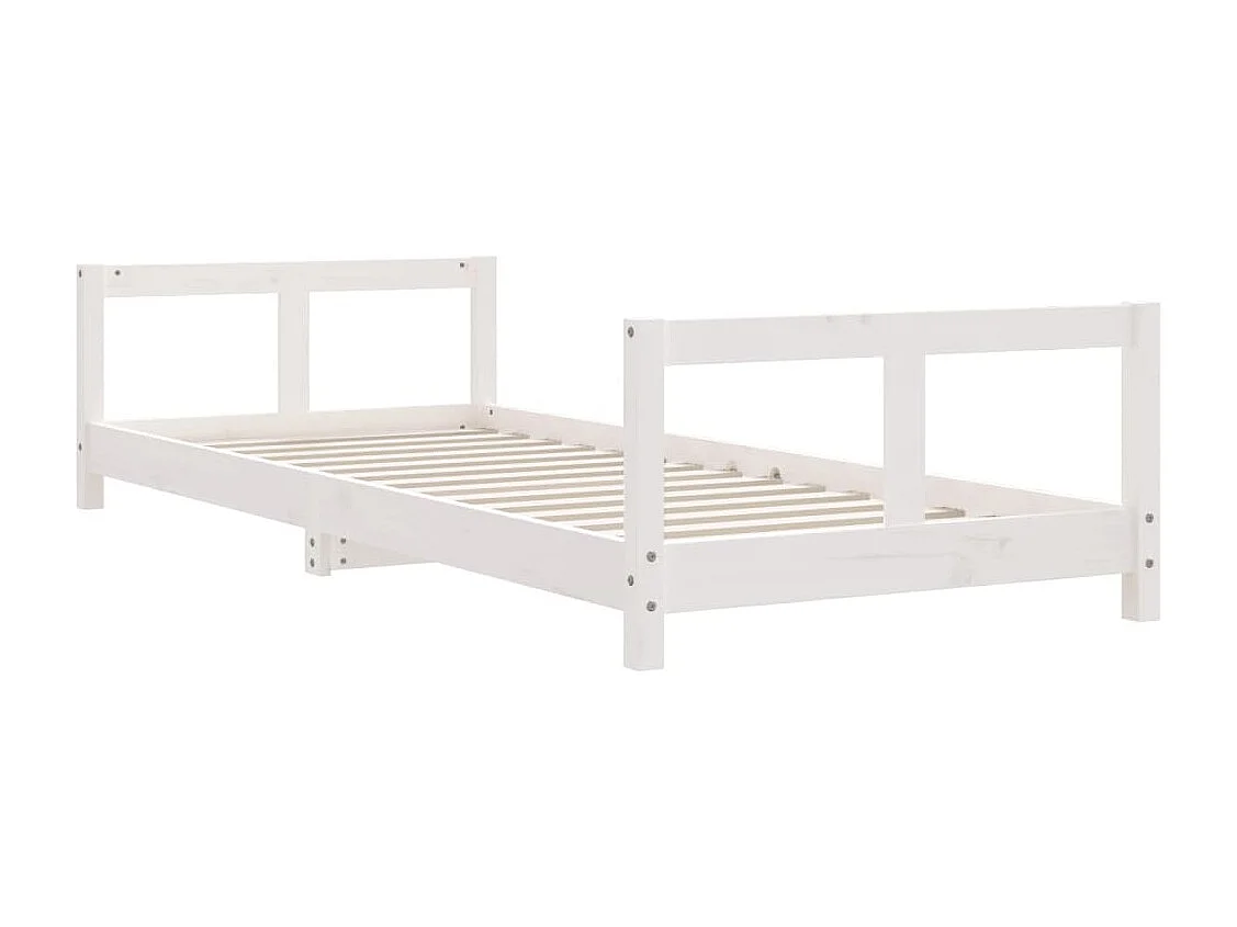 Cadre de lit pour enfants blanc 80x200 cm bois de pin massif