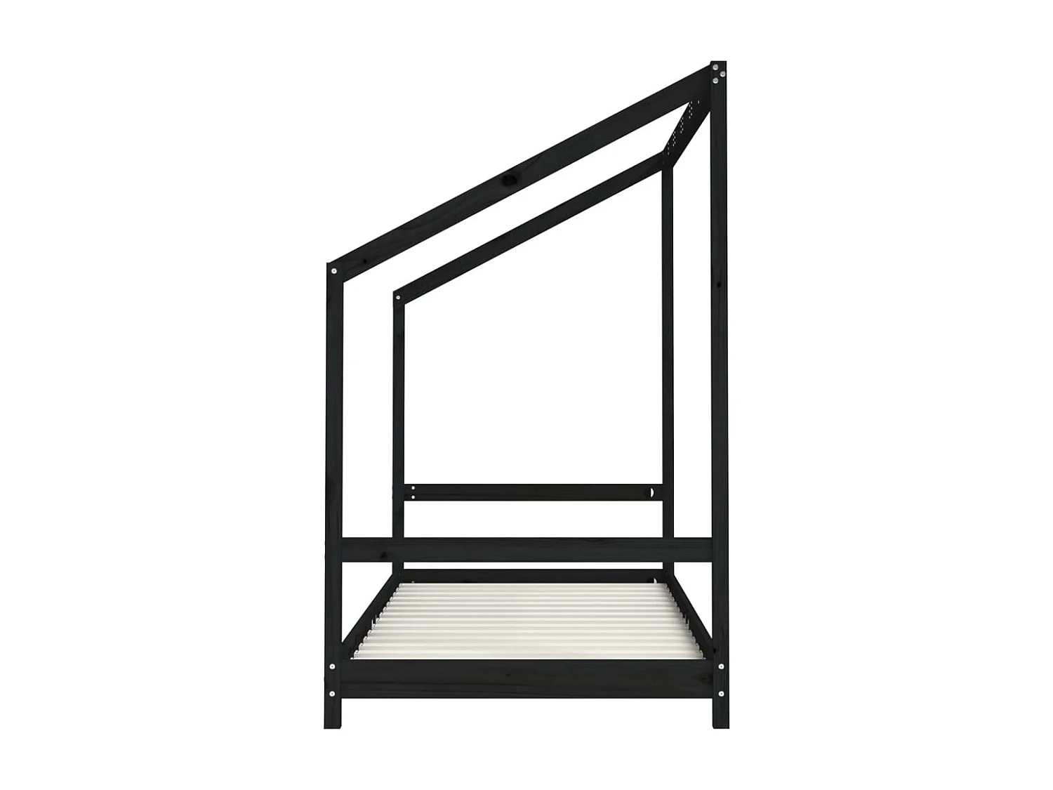 Cadre de lit pour enfants noir 2x(90x190) cm bois de pin massif