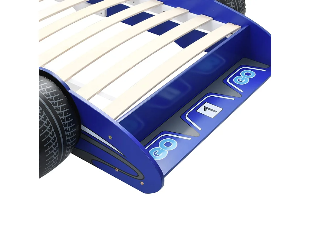 Lit voiture de course pour enfants 90 x 200 cm Bleu