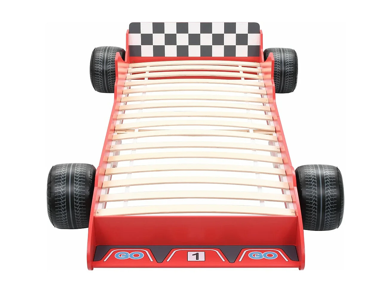 Lit voiture de course pour enfants 90 x 200 cm Rouge