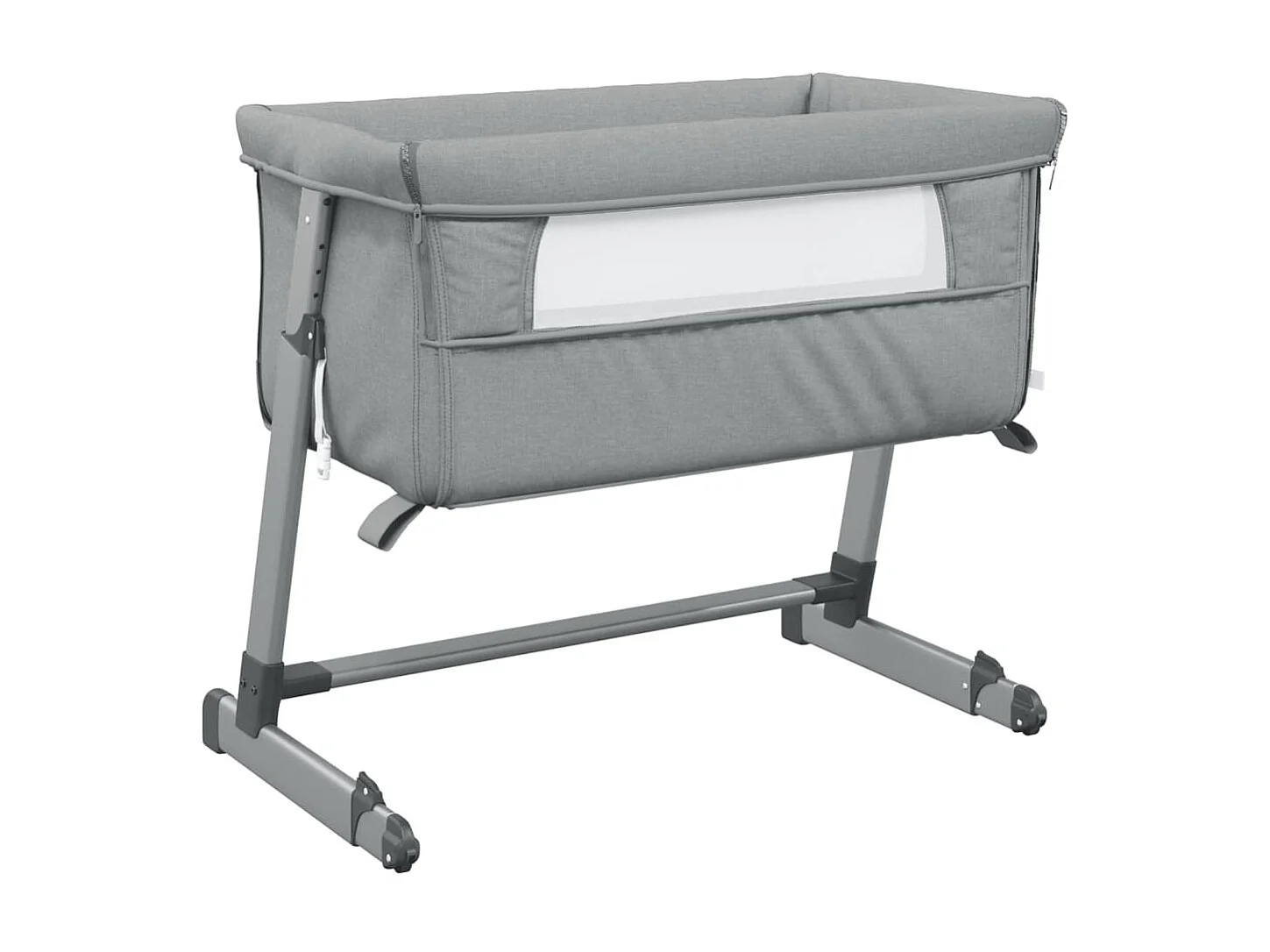 Cuna con colchón Tela de lino gris claro