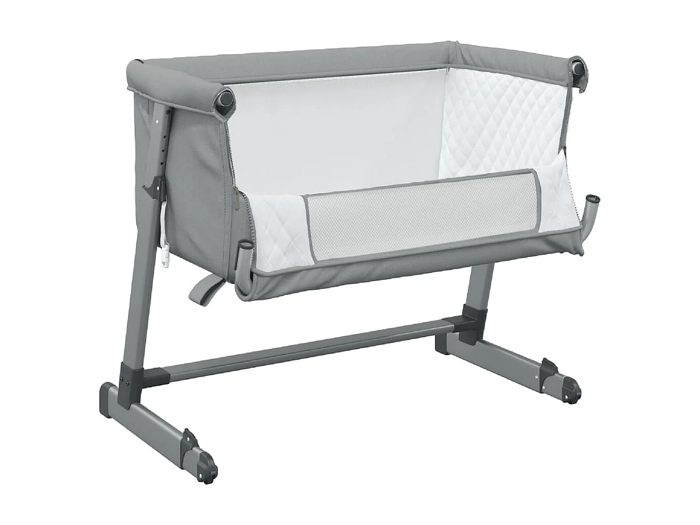 Cuna con colchón Tela de lino gris claro