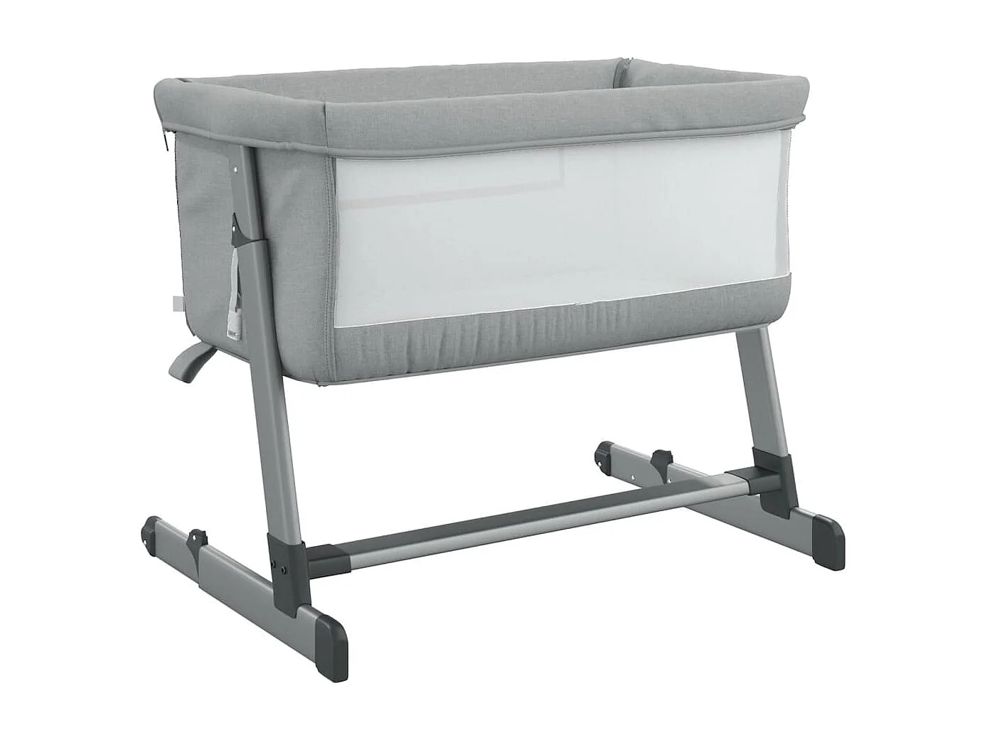 Cuna con colchón Tela de lino gris claro