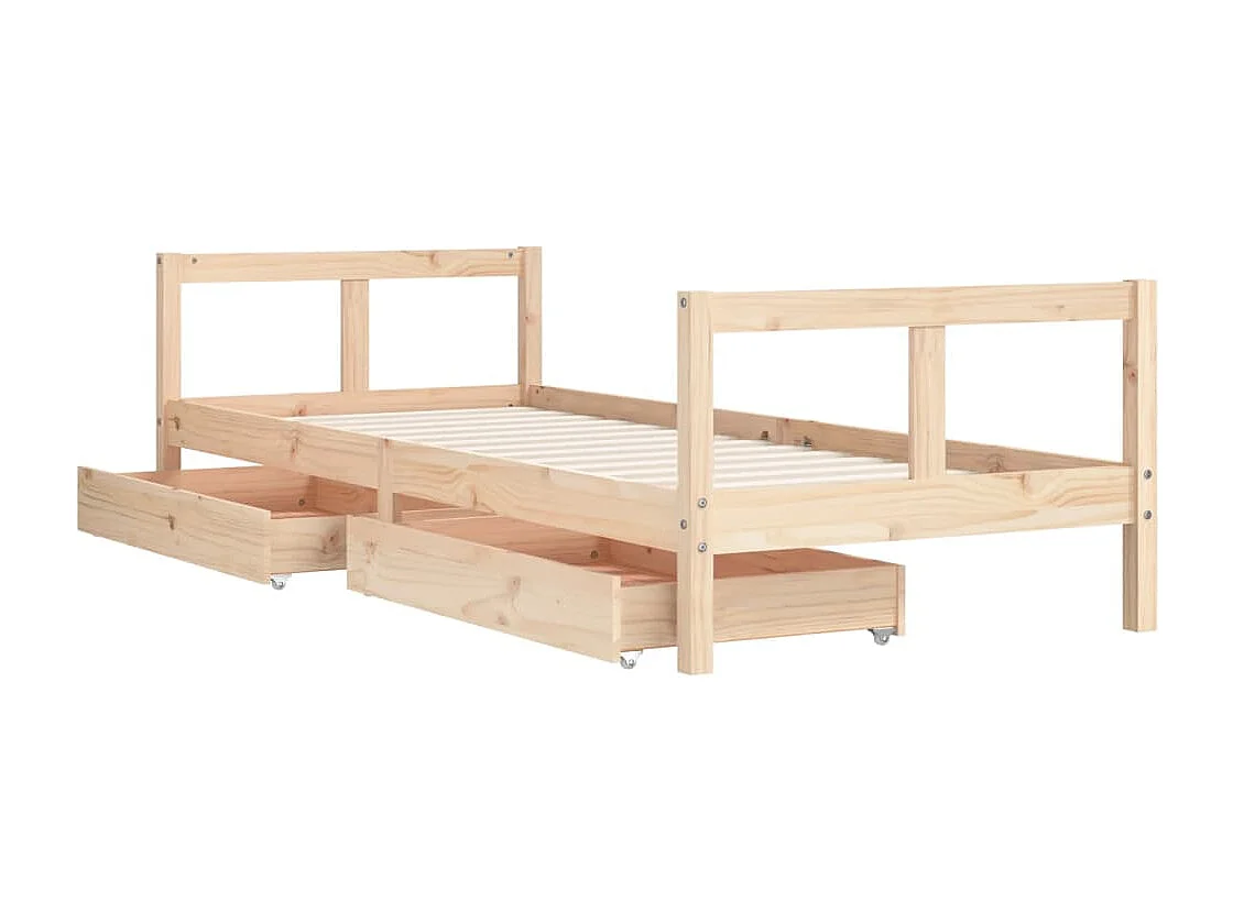 Cadre de lit pour enfants gris 80x200 cm bois de pin massif