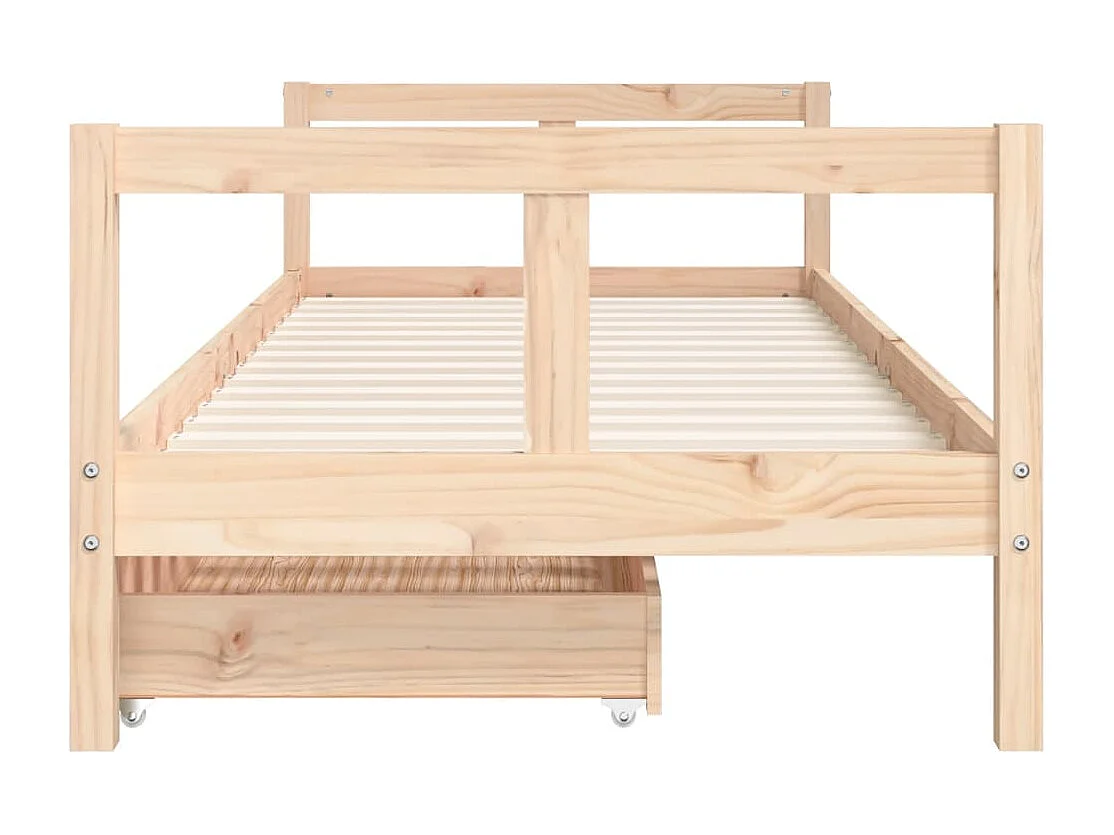 Cadre de lit pour enfants gris 80x200 cm bois de pin massif