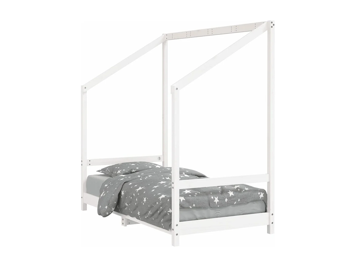 Struttura letto per bambini bianca 80x160 cm in legno di pino massiccio