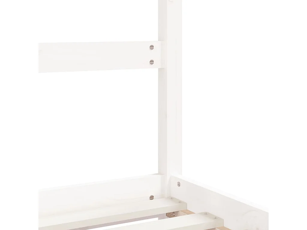 Estructura de cama infantil blanca de madera maciza de pino 80x160 cm