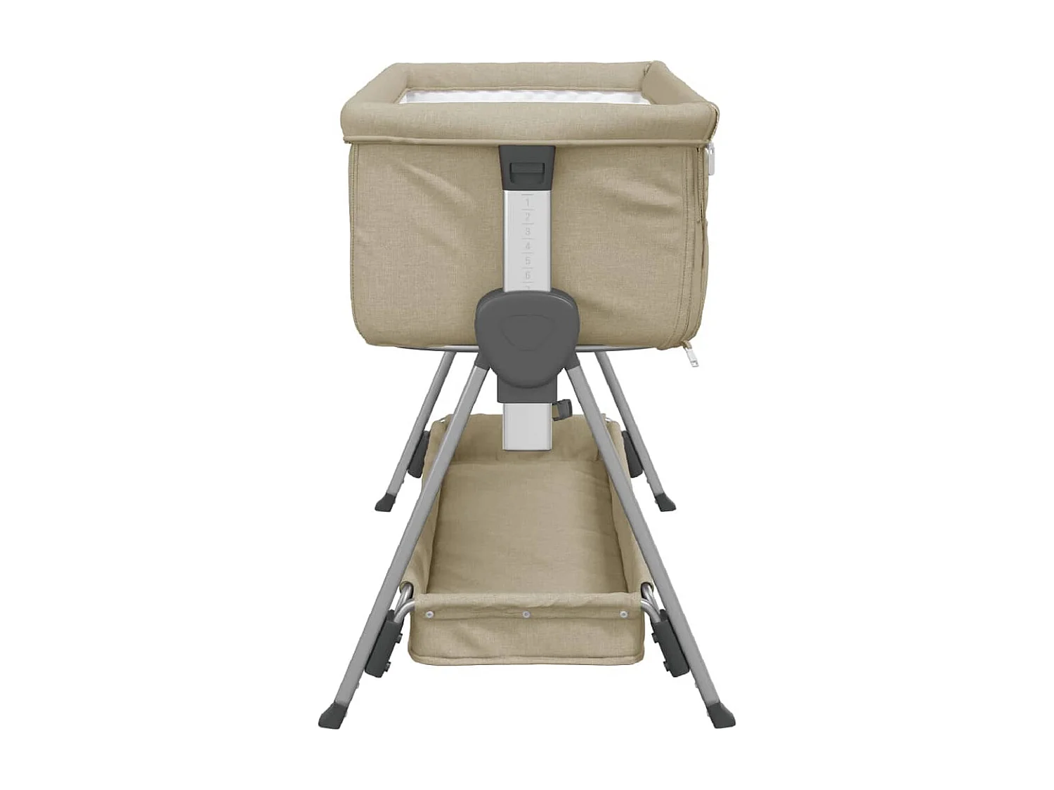 Lit pour bébé avec matelas Taupe Tissu de lin