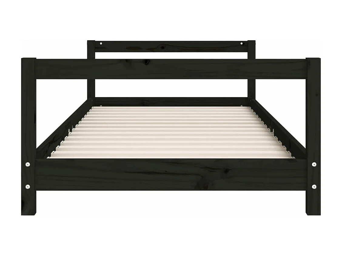 Struttura letto per bambini nera 90x200 cm in legno di pino massiccio