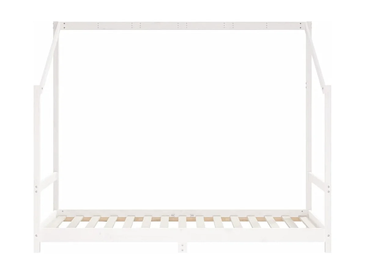 Estructura de cama infantil blanca 2x(90x190) cm madera maciza de pino