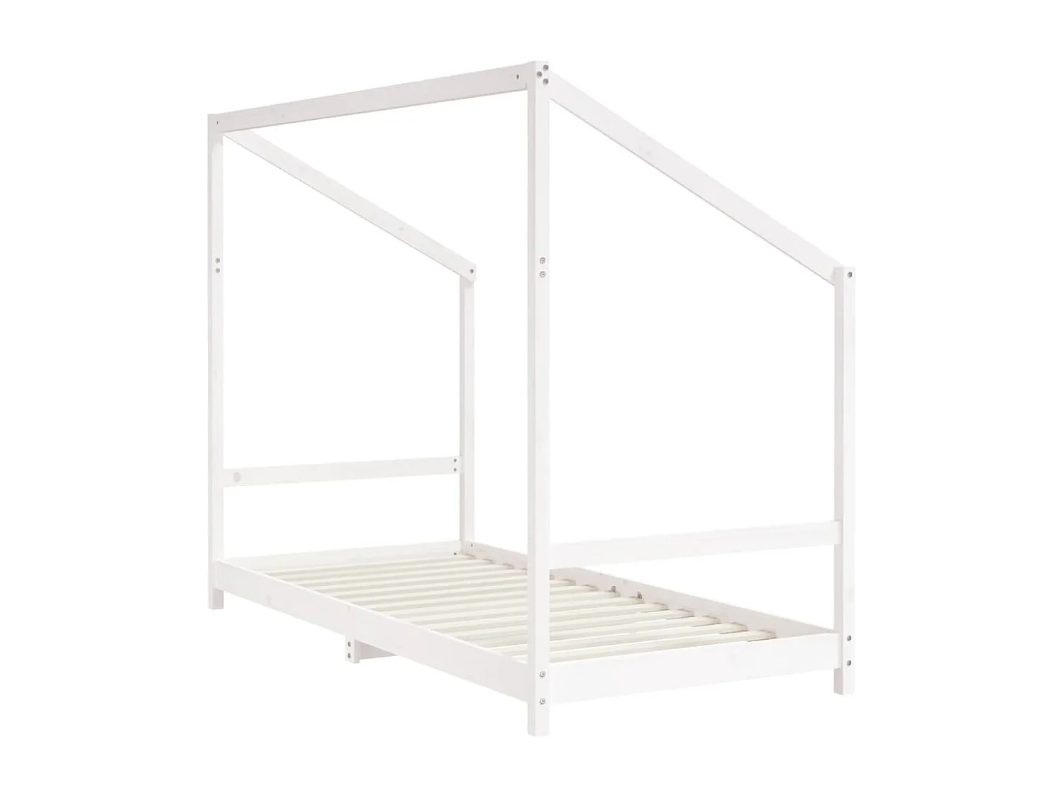 Estructura de cama infantil blanca 2x(90x190) cm madera maciza de pino