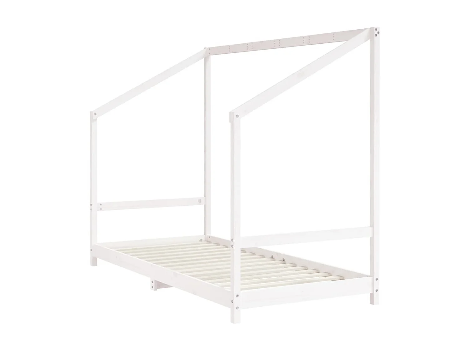 Estructura de cama infantil blanca 2x(90x190) cm madera maciza de pino