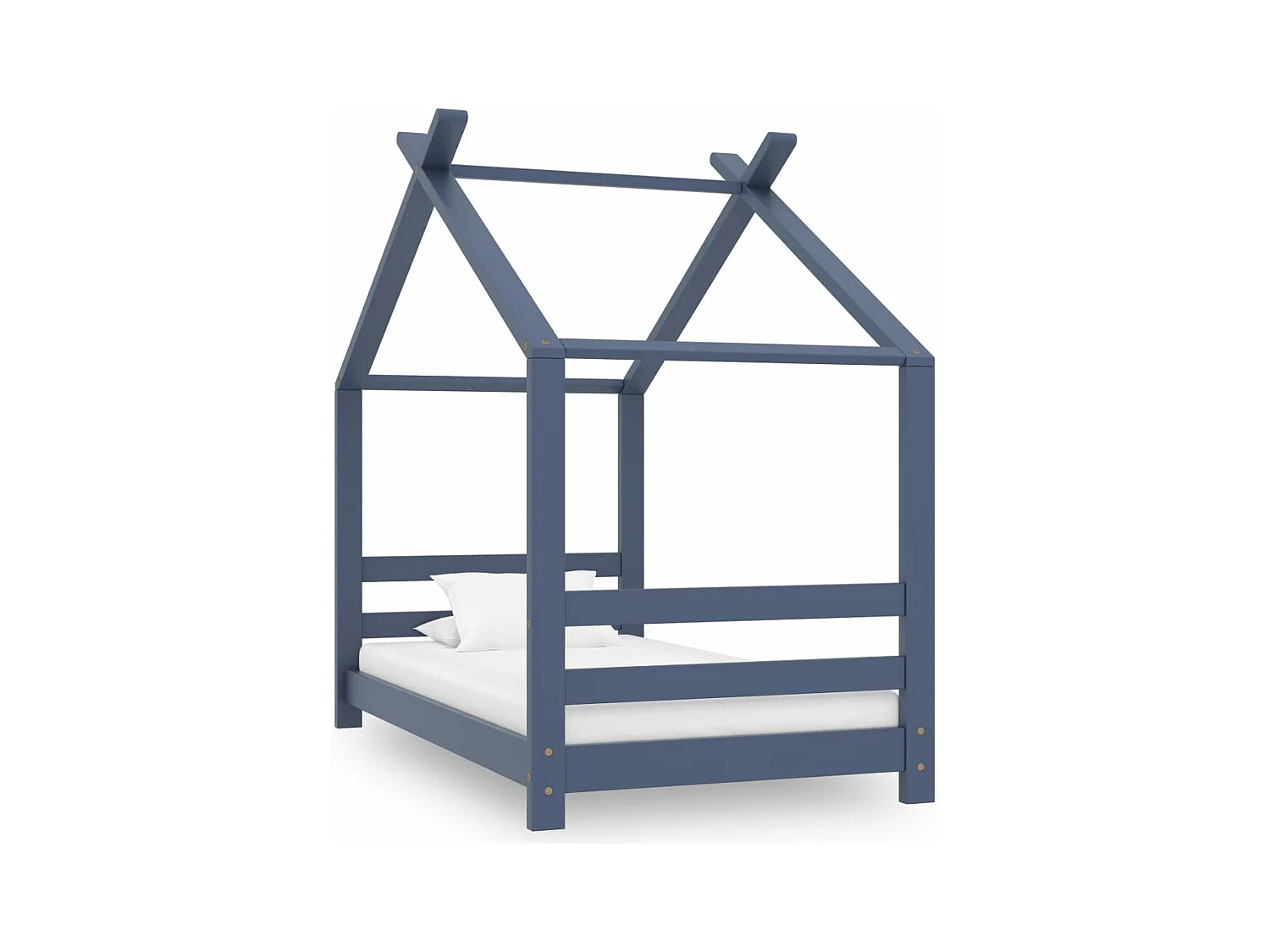 Cadre de lit d'enfant Gris Bois de pin massif 70x140 cm