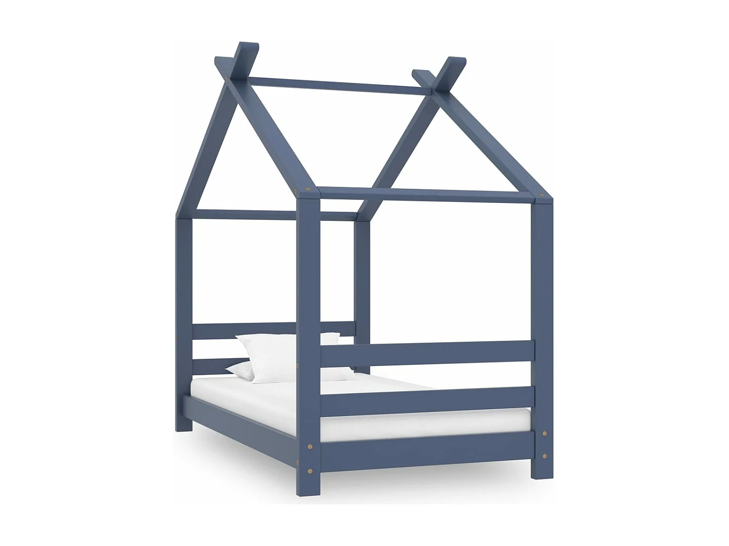 Cadre de lit d'enfant Gris Bois de pin massif 70x140 cm