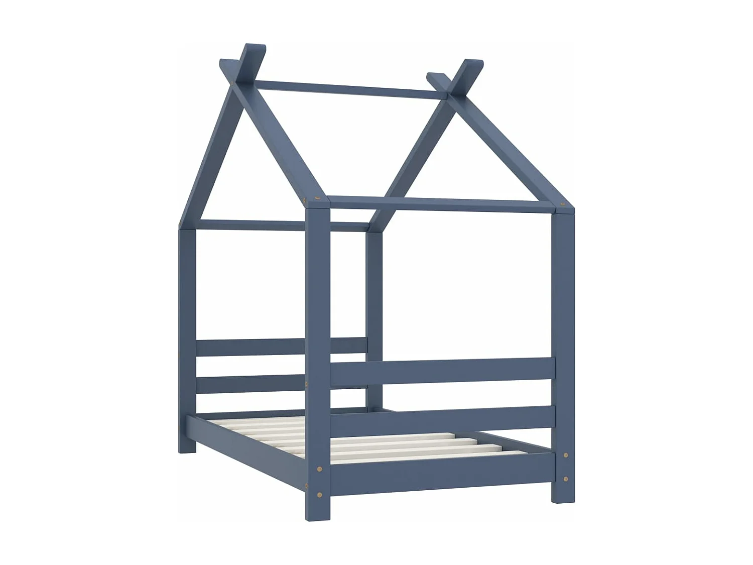 Cadre de lit d'enfant Gris Bois de pin massif 70x140 cm