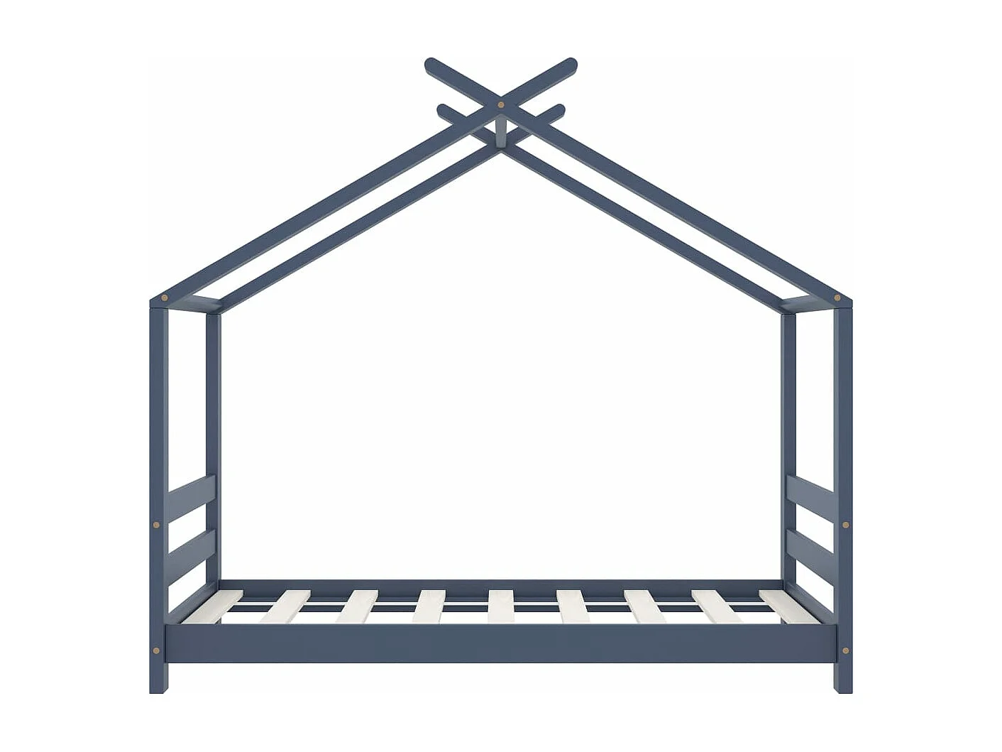 Cadre de lit d'enfant Gris Bois de pin massif 70x140 cm
