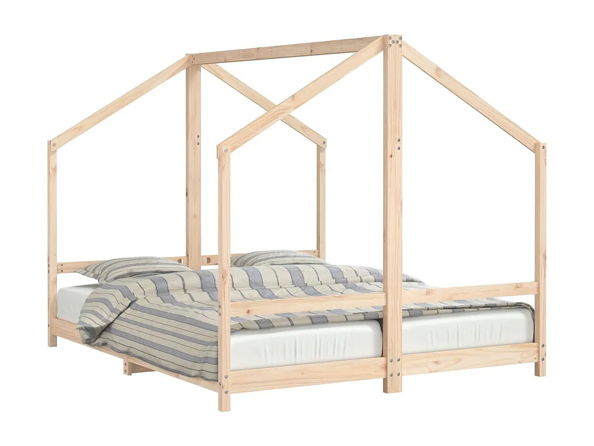 Struttura letto per bambini 2x(80x200) cm in legno di pino massiccio