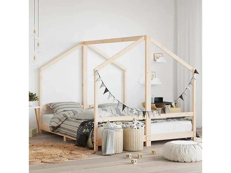 Struttura letto per bambini 2x(80x200) cm in legno di pino massiccio