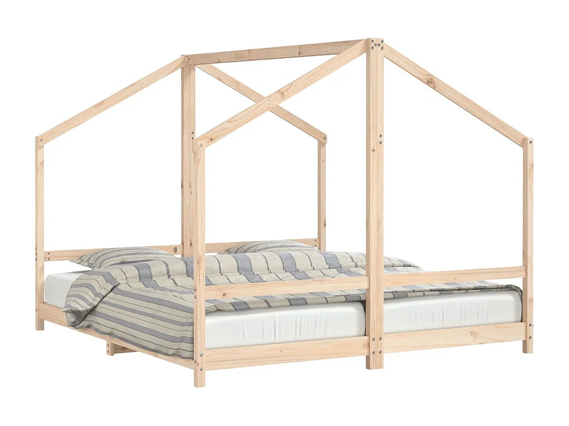 Struttura letto per bambini 2x(90x200) cm in legno di pino massiccio
