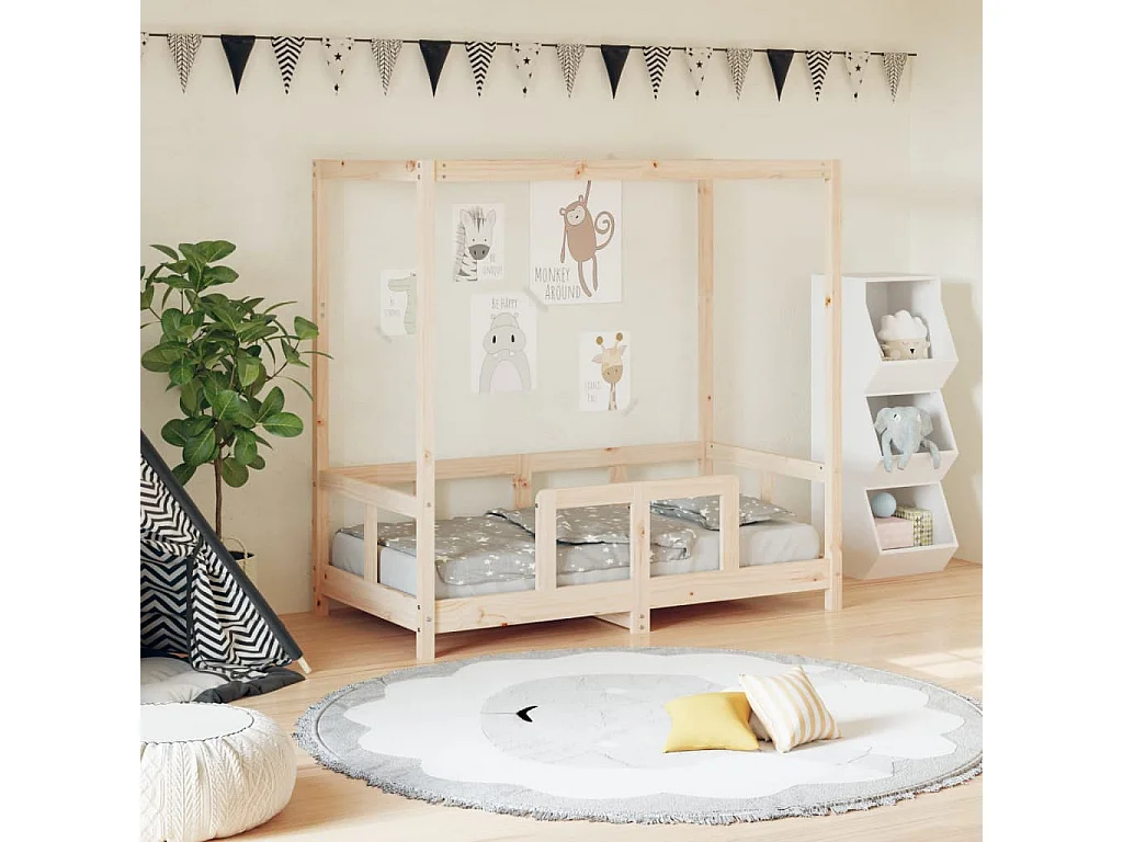 Struttura letto per bambini 70x140 cm in legno di pino massiccio