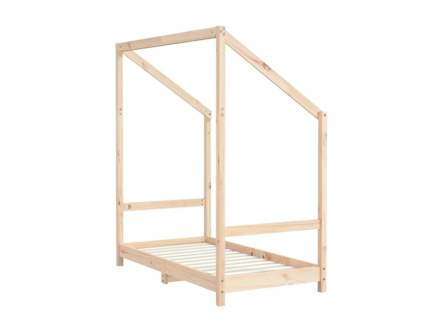 Estrutura de cama infantil 70x140 cm em madeira maciça de pinho