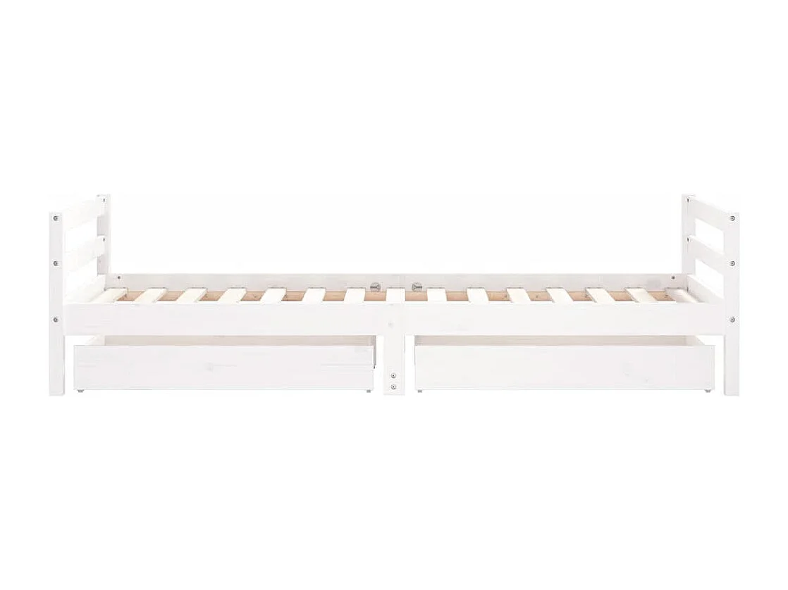 Struttura letto per bambini con cassetti bianco 90x190 cm in legno massello di pino