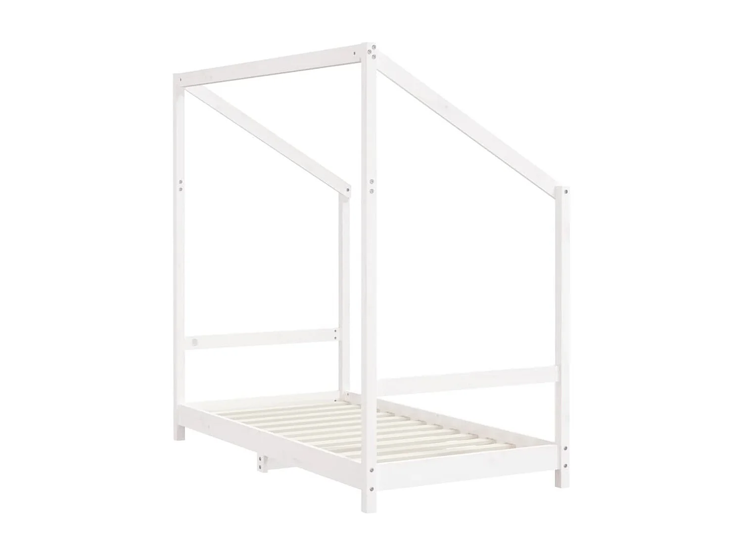 Estructura de cama infantil blanca 2x(80x160) cm madera maciza de pino