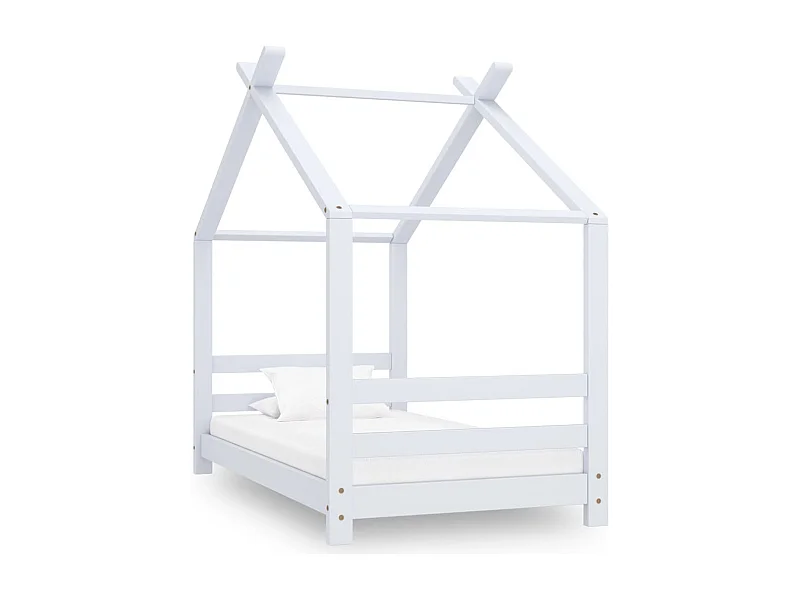 Cadre de lit d'enfant Blanc Bois de pin massif 70x140 cm