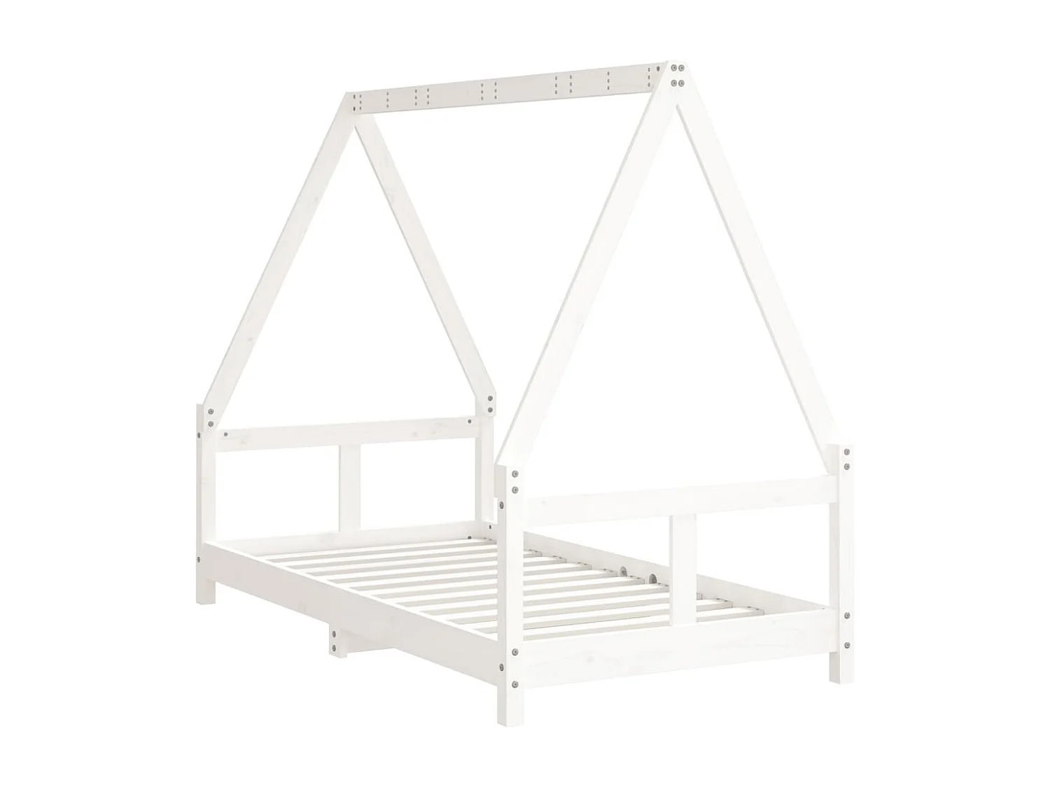 Struttura letto per bambini bianca 80x160 cm in legno di pino massiccio