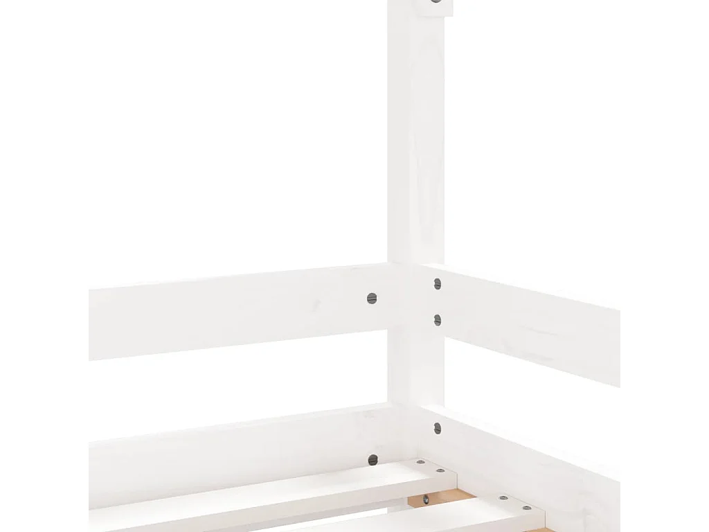 Estructura de cama infantil blanca 90x190 cm madera maciza de pino