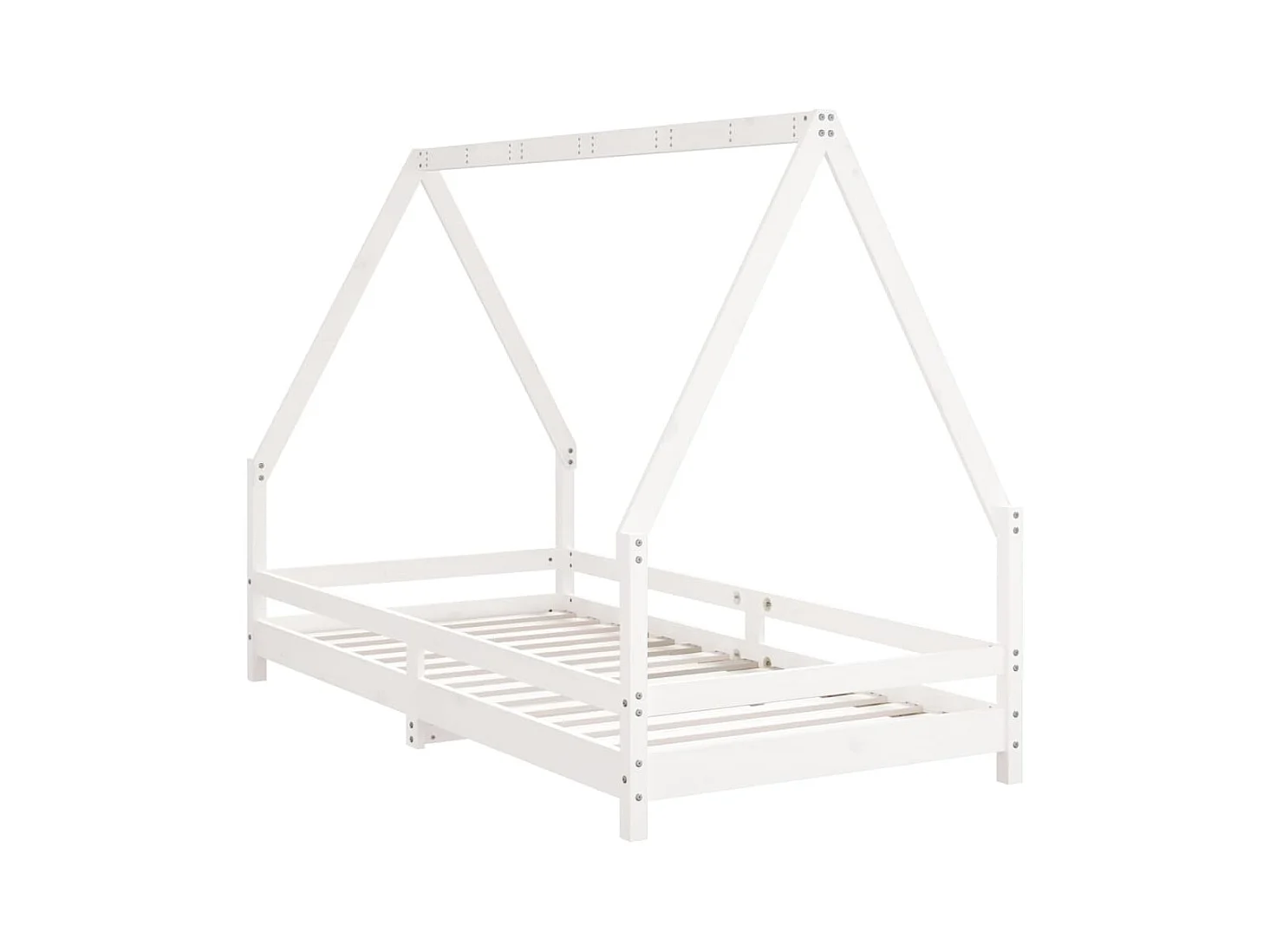 Cadre de lit pour enfants blanc 90x190 cm bois de pin massif