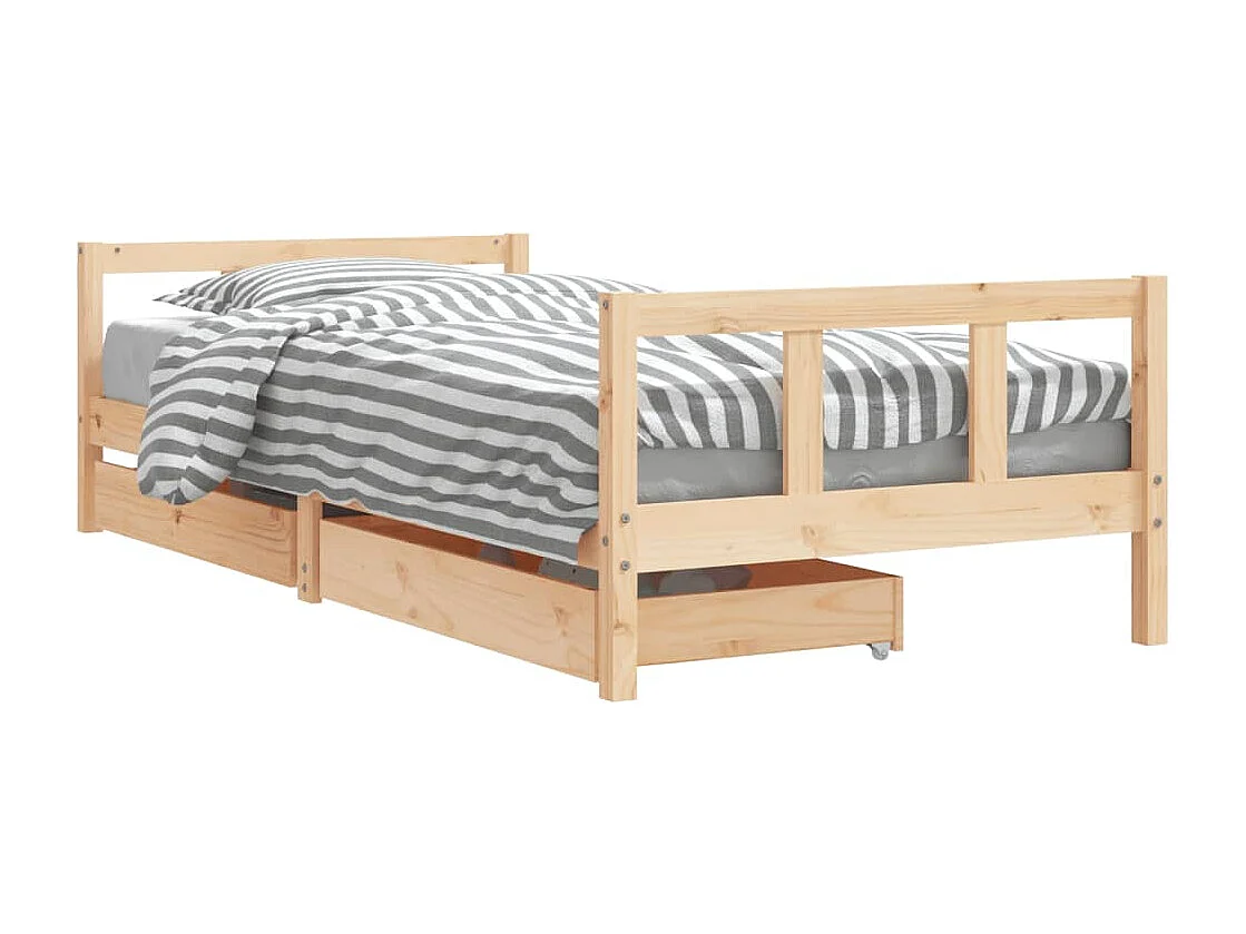 Struttura letto per bambini con cassetti 90x200 cm in legno di pino massiccio