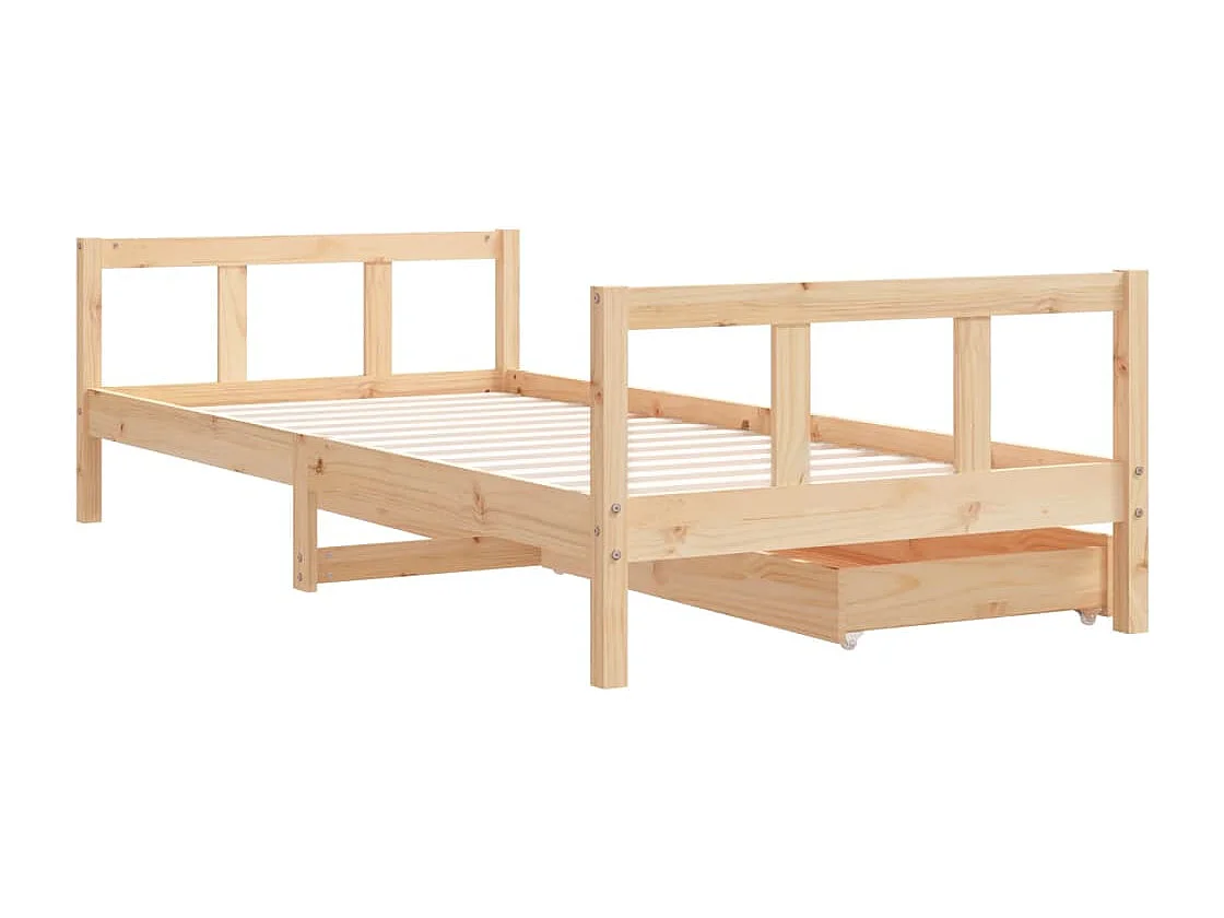 Struttura letto per bambini con cassetti 90x200 cm in legno di pino massiccio