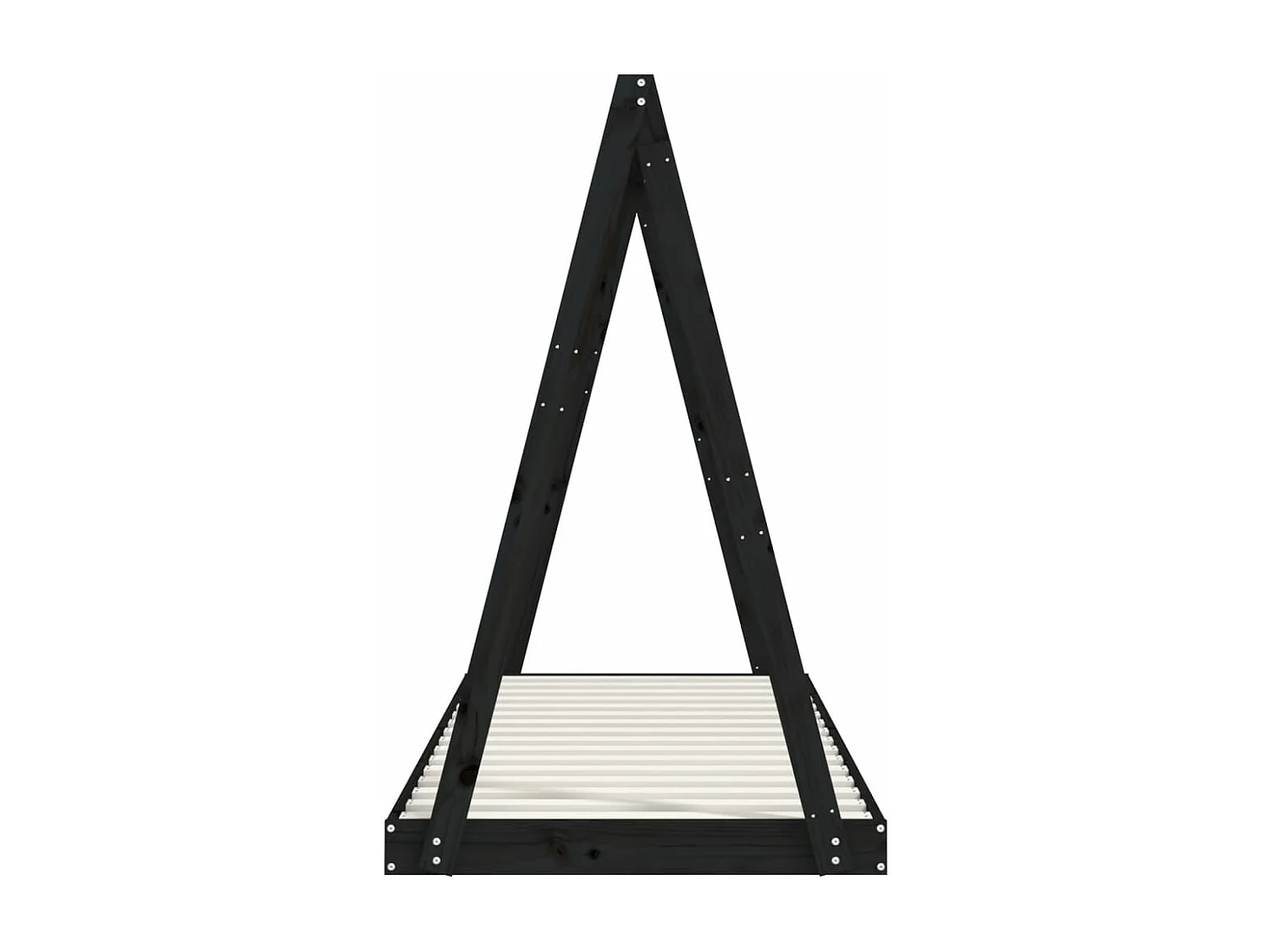 Cadre de lit pour enfants noir 80x200 cm bois de pin massif