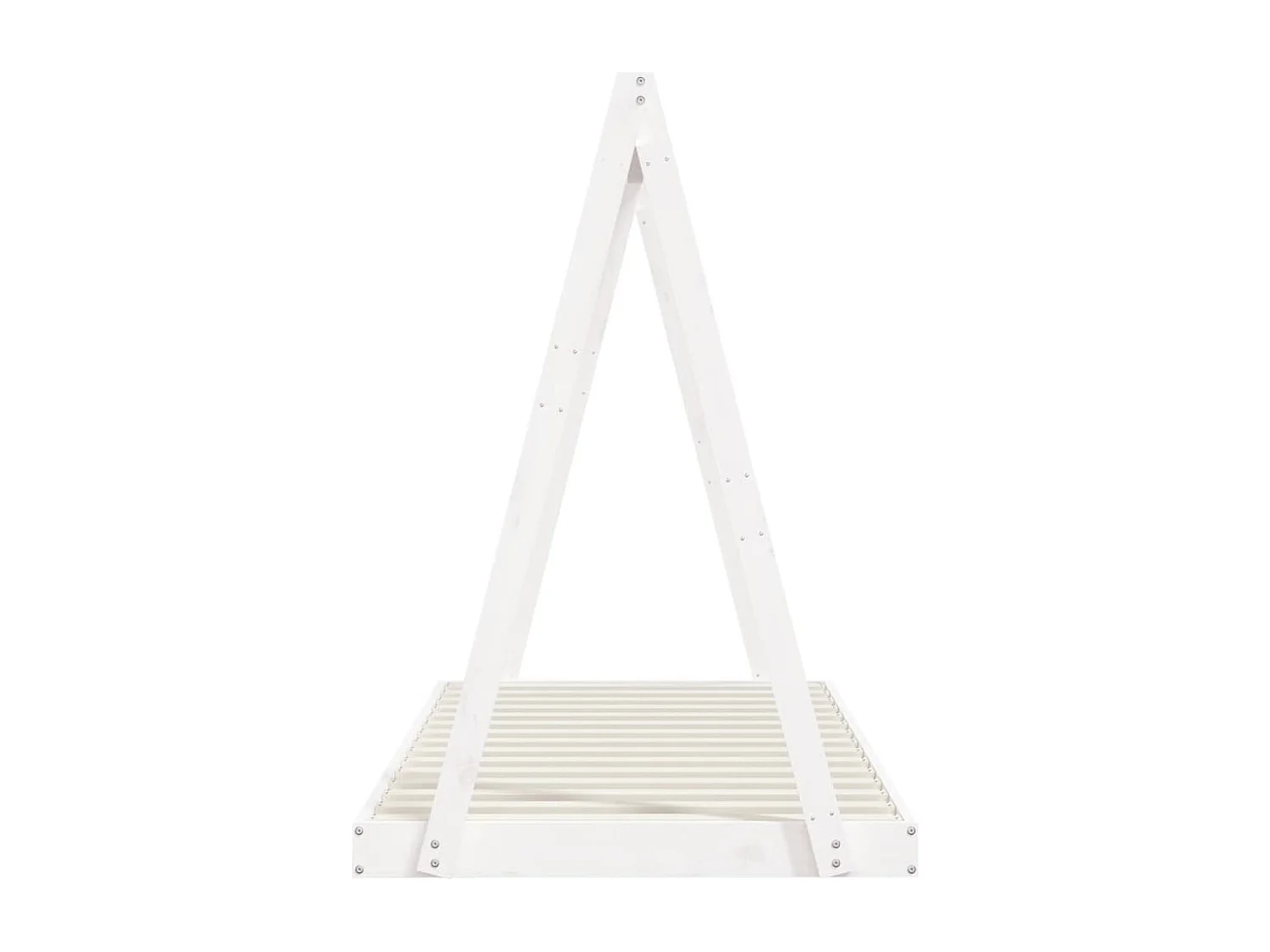 Estrutura de cama infantil branca 90x190 cm em madeira maciça de pinho