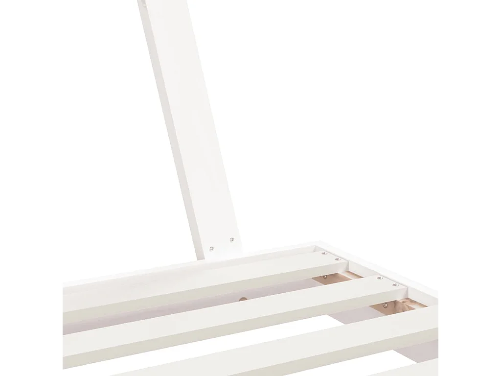 Estrutura de cama infantil branca 90x190 cm em madeira maciça de pinho