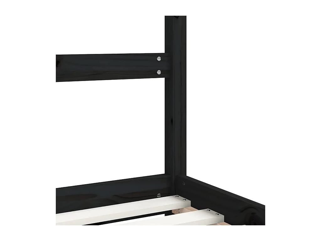 Cadre de lit pour enfants noir 90x190 cm bois de pin massif