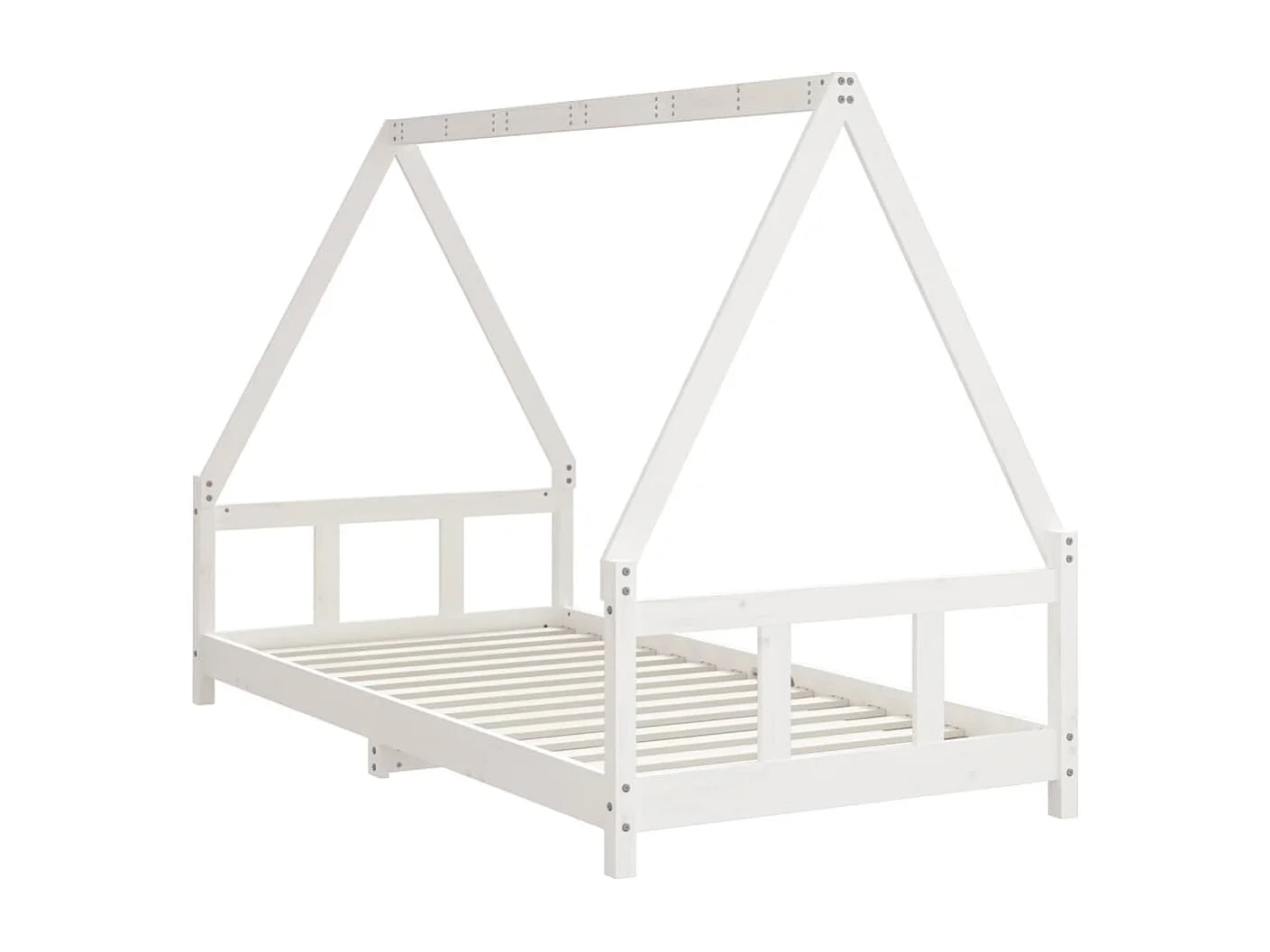 Cadre de lit pour enfants blanc 90x190 cm bois de pin massif