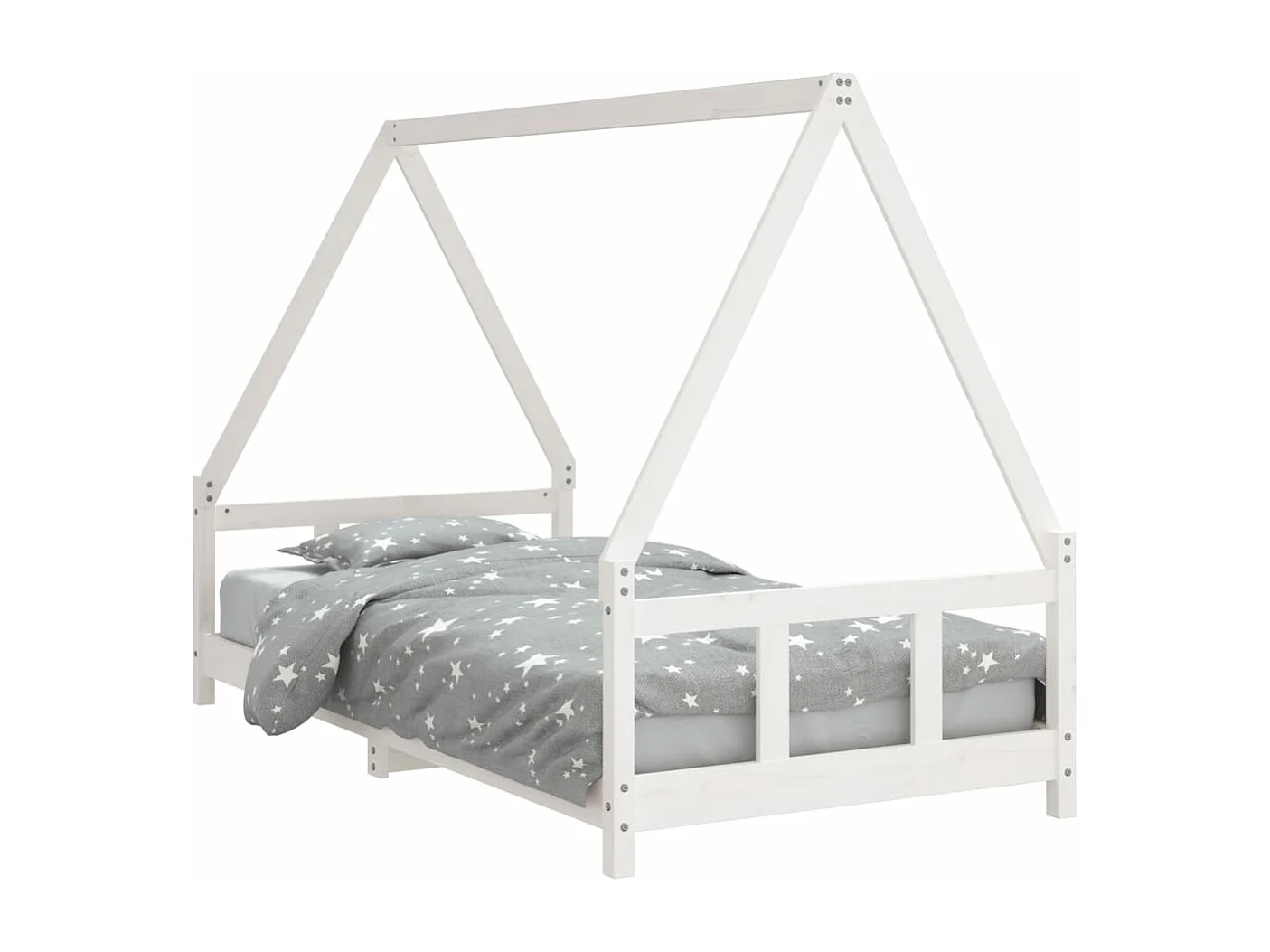 Cadre de lit pour enfants blanc 90x190 cm bois de pin massif