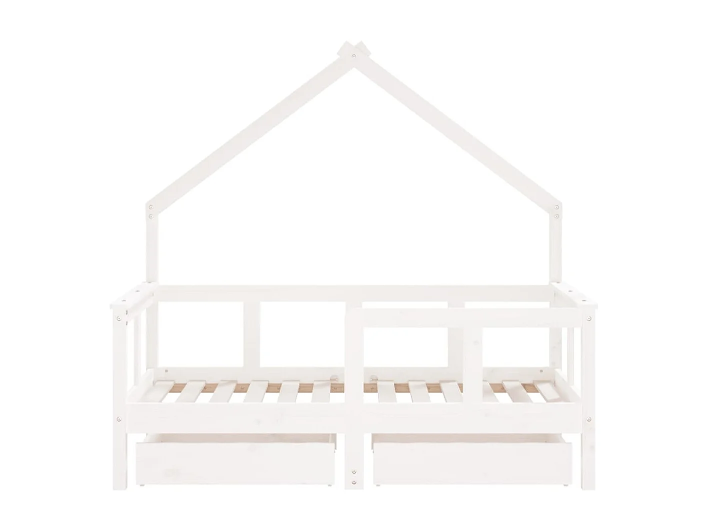 Cadre de lit enfant tiroirs blanc 70x140 cm bois de pin massif